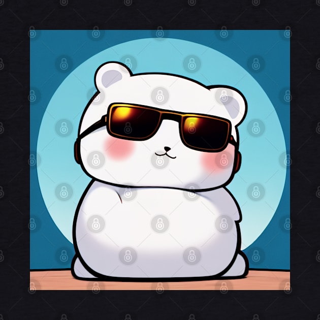 Anime Cute Polar Bear with Sunglass by BAYFAIRE